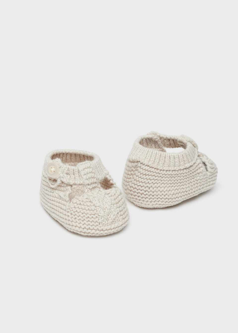 Mayoral Newborn Booties Beige 9749