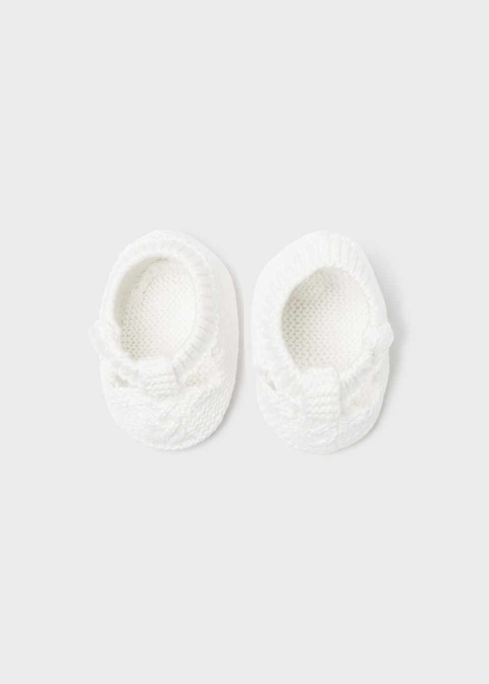 Mayoral Newborn Tricot Booties Off White 9749