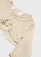 Mayoral Newborn Formal Lace Champagne Gold Cardigan - 1377 - 23