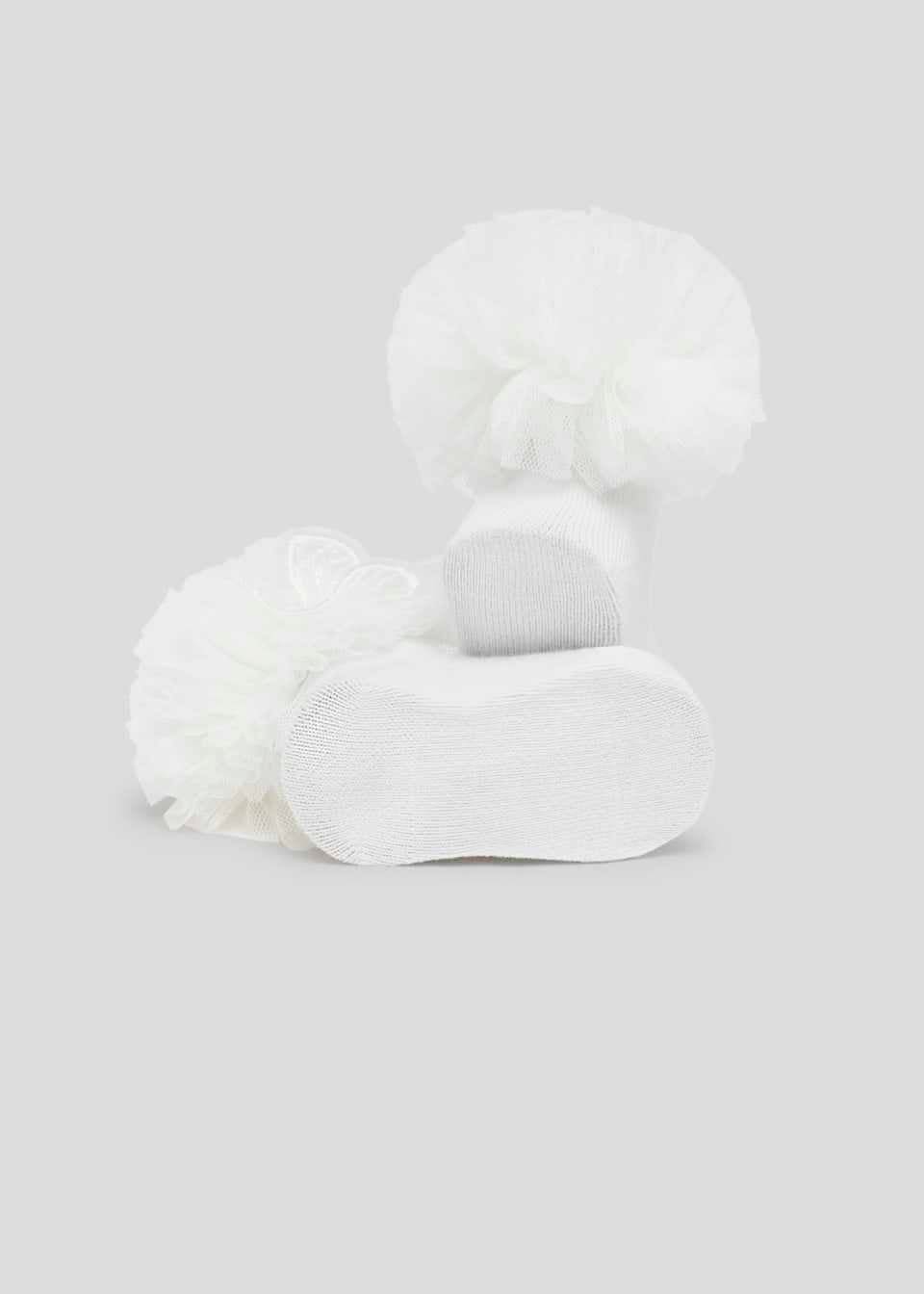 Mayoral Newborn Ivory Bow Socks and Headband Set Organic Cotton 9710