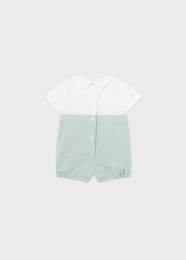 Mayoral Newborn Formal Romper European Linen Green 1635