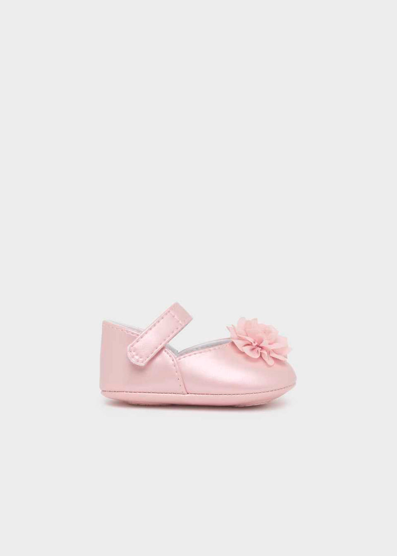 Mayoral Newborn Mary Janes with Flower Pink 9740