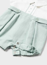 Mayoral Newborn Formal Romper European Linen Green 1635