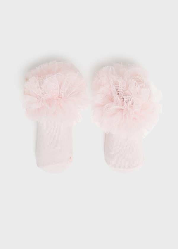 Mayoral Newborn Bow Socks and Headband Set Organic Cotton 9710 - Nude Pink