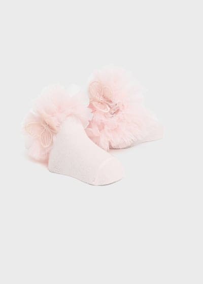 Mayoral Newborn Bow Socks and Headband Set Organic Cotton 9710 - Nude Pink