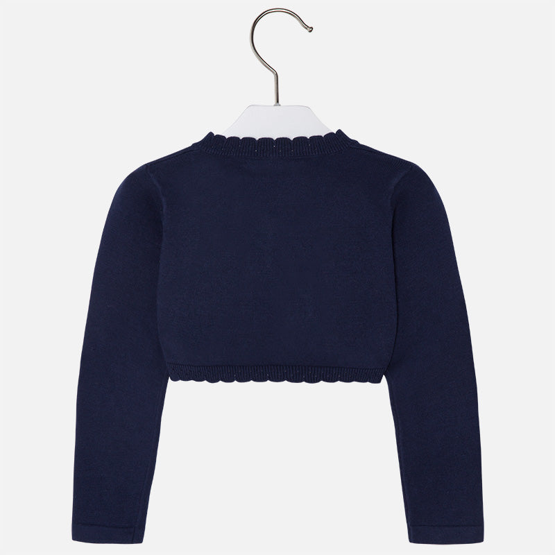 Mayoral Girls Navy Blue Cotton Cardigan - 320