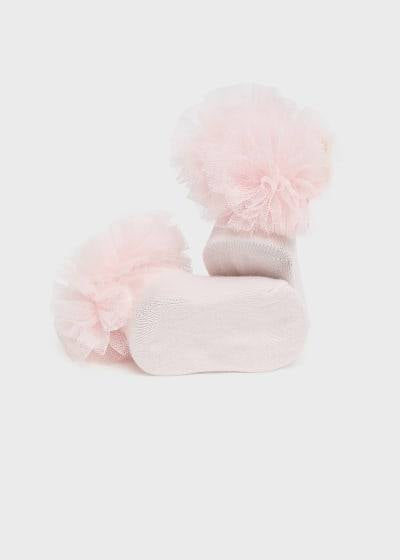 Mayoral Newborn Bow Socks and Headband Set Organic Cotton 9710 - Nude Pink