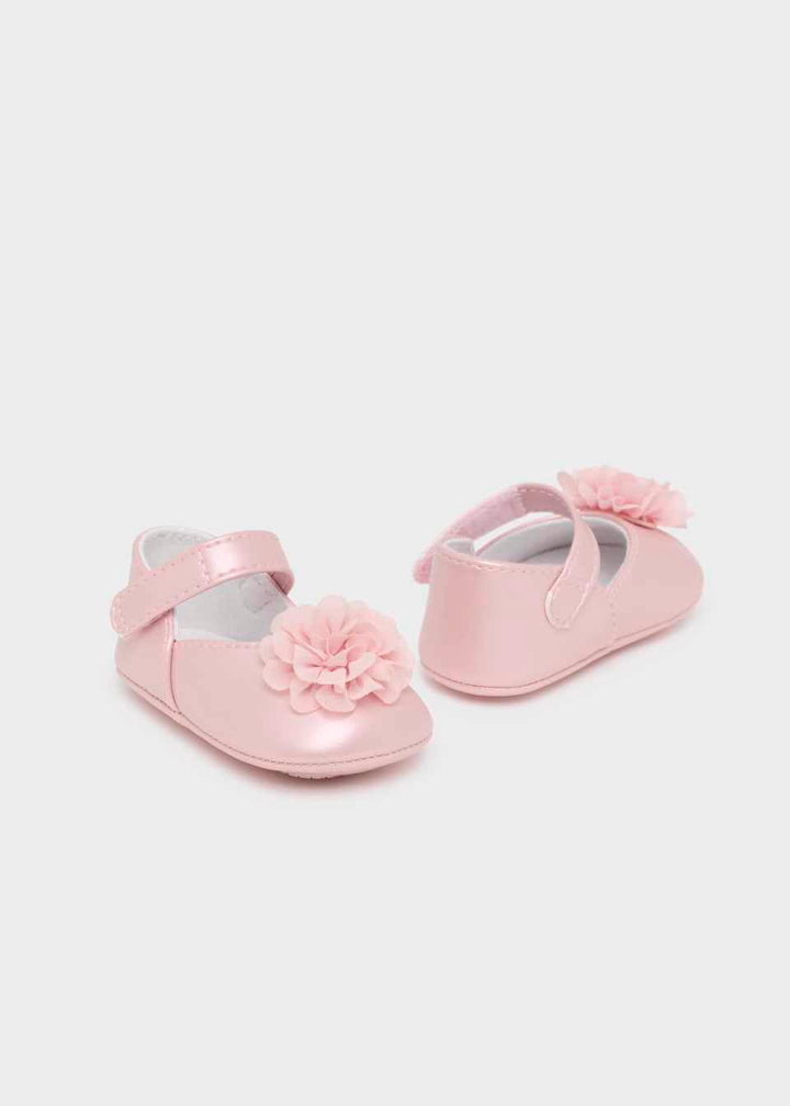 Mayoral Newborn Mary Janes with Flower Pink 9740