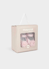 Mayoral Newborn Mary Janes with Flower Pink 9740