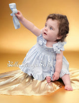 Pretty Originals Blue Hand Smocked Dress, Bloomers & Headband - MT02319