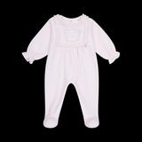 Deolinda "SUPERSTAR" Pink Velour Teddy Bear Diamante All In One Babygrow, Sleepsuit - DBI25112