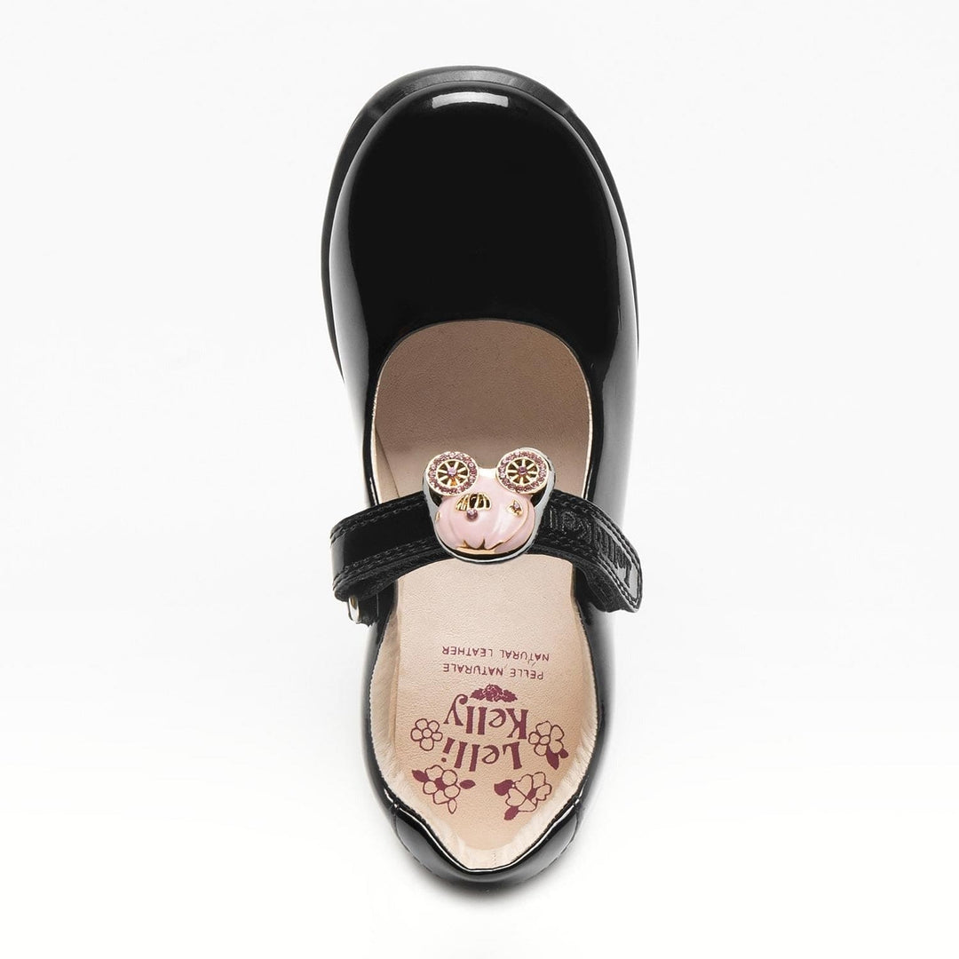 Lelli Kelly LK8622 (NE03) Carrie 2 Princess Coach Black Patent School Shoes