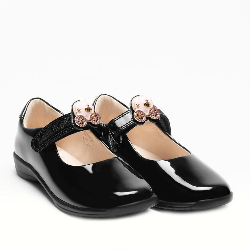 Lelli Kelly LK8622 (NE03) Carrie 2 Princess Coach Black Patent School Shoes