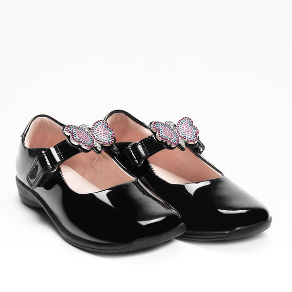 Lelli Kelly LK8411 Luna Butterfly Patent Interchangeable School Shoes