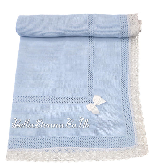 Bella Sienna Baby Blue Fine Knitted Luxury Lace Shawls