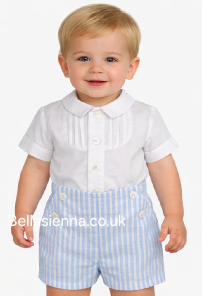 Miranda Baby Boys White & Blue Two Piece Set - 4523