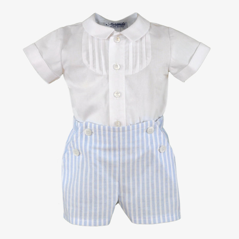 Miranda Baby Boys White & Blue Two Piece Set - 45/23