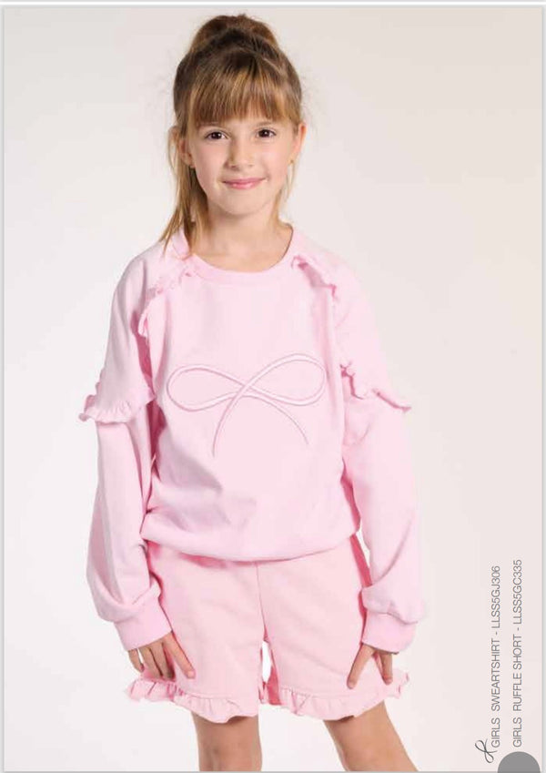 Beautiful Girls Lili Gaufrette Pink Sweatshirt & Matching Sorts Set