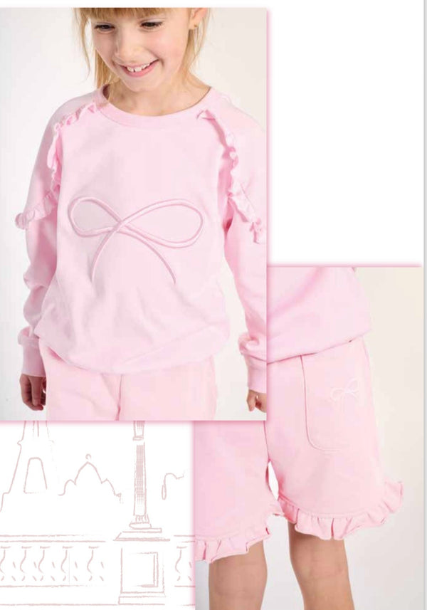 Beautiful Girls Lili Gaufrette Pink Sweatshirt & Matching Sorts Set