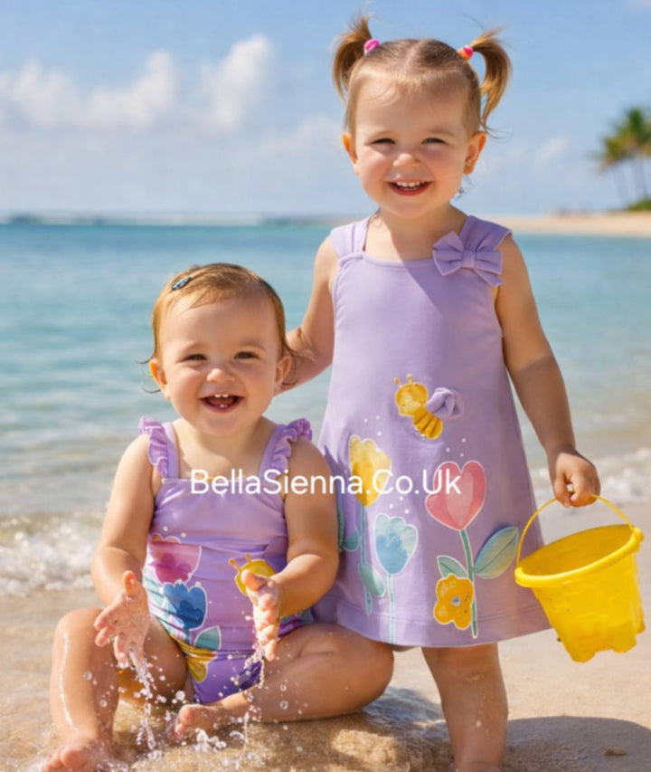 Mayoral Girls Lilac Swimming Costume - 1755 - Matching Dress Also Available