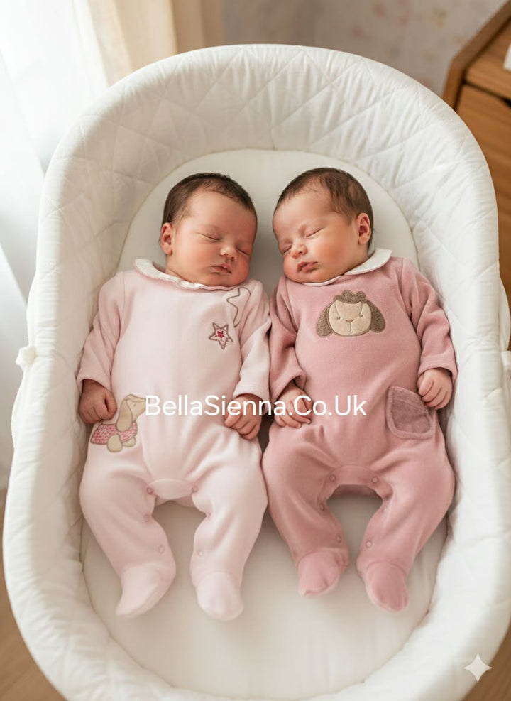 Mayoral Baby Girls Pack Of Two Velour Babygrows, All In One, Sleepsuit - 2702