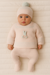 Mac ilusion Baby Girls Three Piece Bunny Rabbit Set - 9809 - Nude - Pink