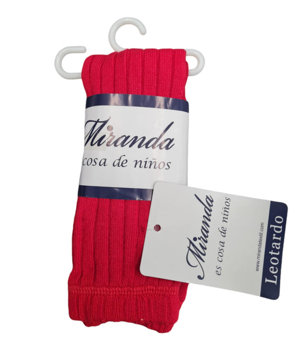 Miranda Thick Ribbed Red Tights