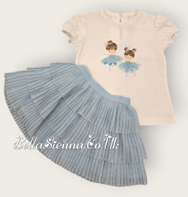 Mayoral Baby Girls Pleated Shimmer Tulle Skirt & Ballerina Tulle Top - 1041 & 1901