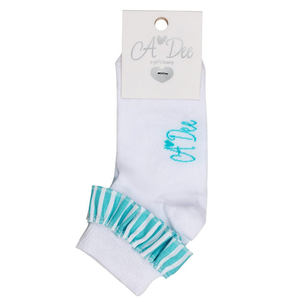 A Dee "OCTAVIA" Stripe Frill Ankle Socks- S244923