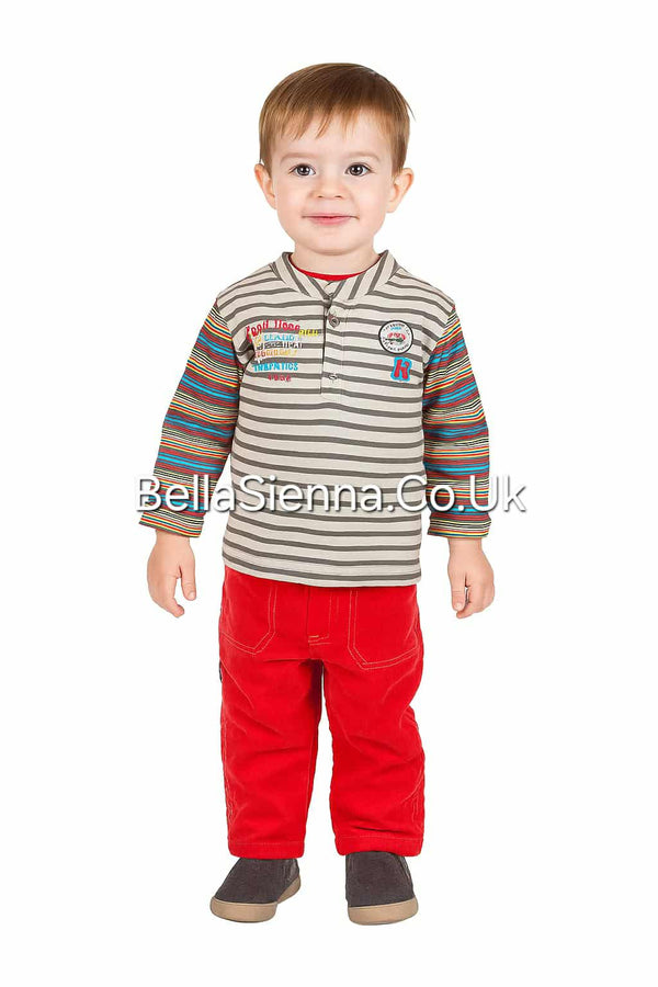 Absorba Boys Winter Quilted Top & Cord Trousers