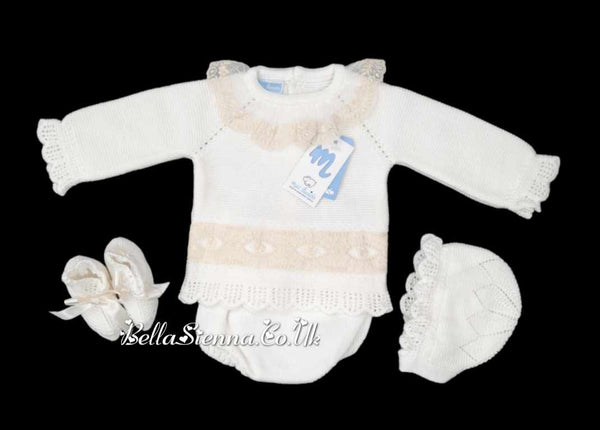 Mac ilusion Ivory Four Piece Knitted "Coming Home" Outfit - 9239