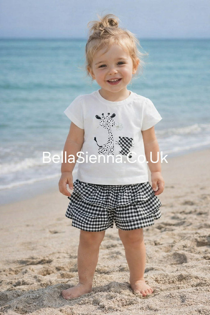 Mayoral Gingham Short Set - 1247 - Summer  - Black