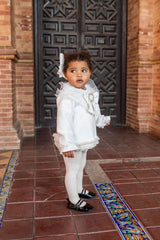 Naxos Baby Girls Ivory And Gold Dress And Pants