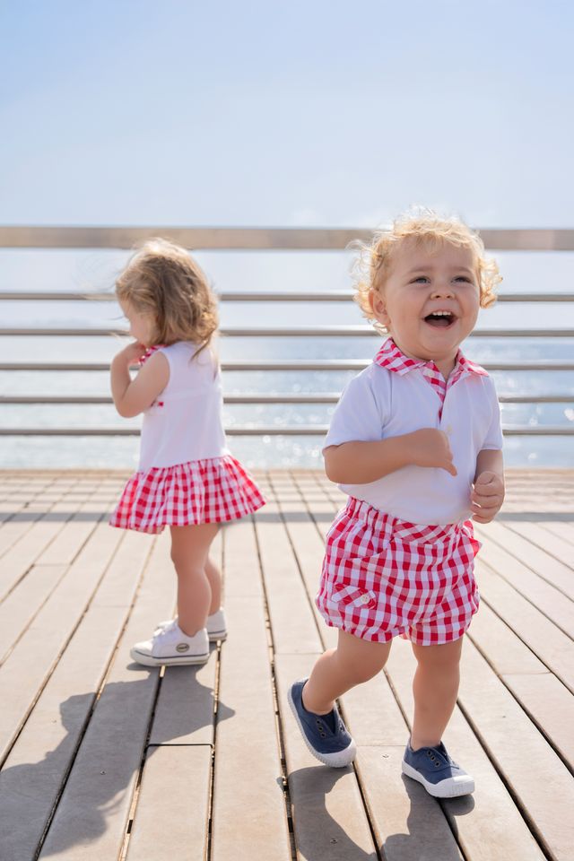 Miranda Baby Boys Red & White Two Piece Shorts Set - 0517/23