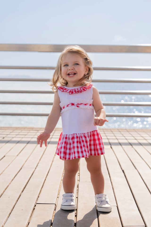 Miranda Baby Girls Red & White Dress - 0517/V