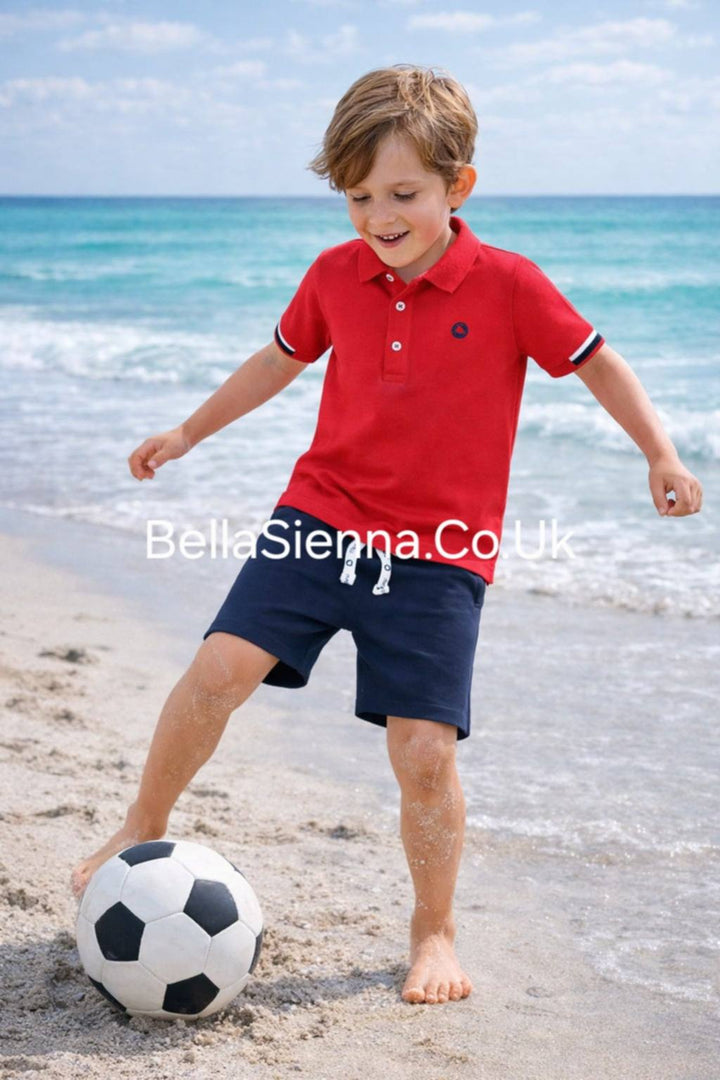 Mayoral Boys Short Set Navy And Red 3122