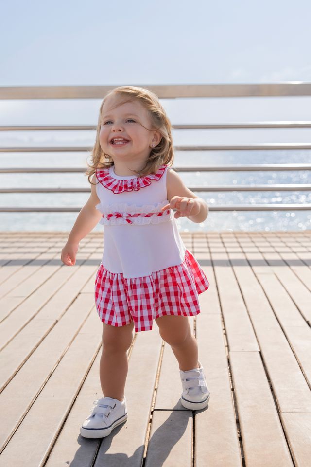 Miranda Baby Girls Red & White Dress - 0517/V