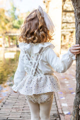 Naxos Beige Tweed Girls Jam Pant Set