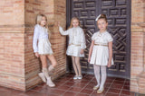 Naxos Girls White Ivory Beige And Gold Skirt Set 7657