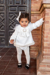 Naxos Baby Girls Ivory And Gold Dress And Pants