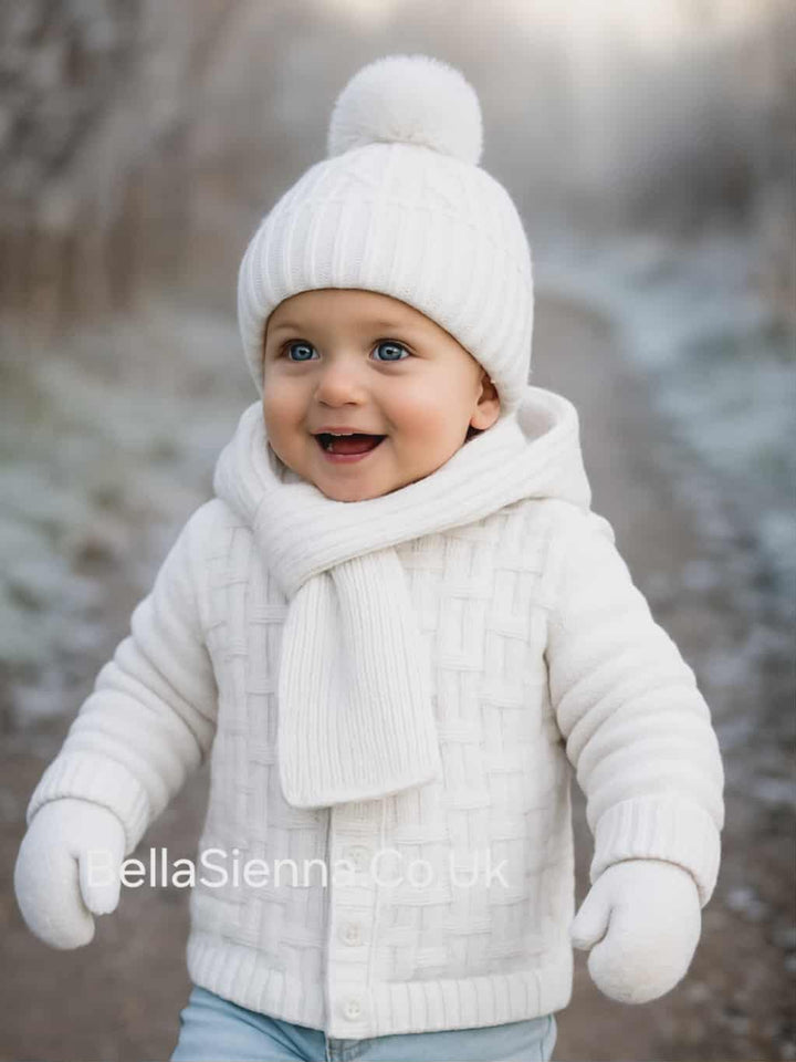 Sarah Louise Chunky Knitted Jacket -  008178 - Winter White