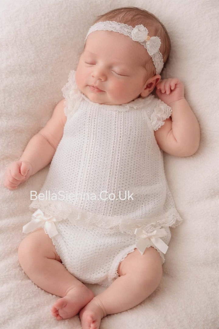 Nini Baby Girls Fine Ivory Summer Set