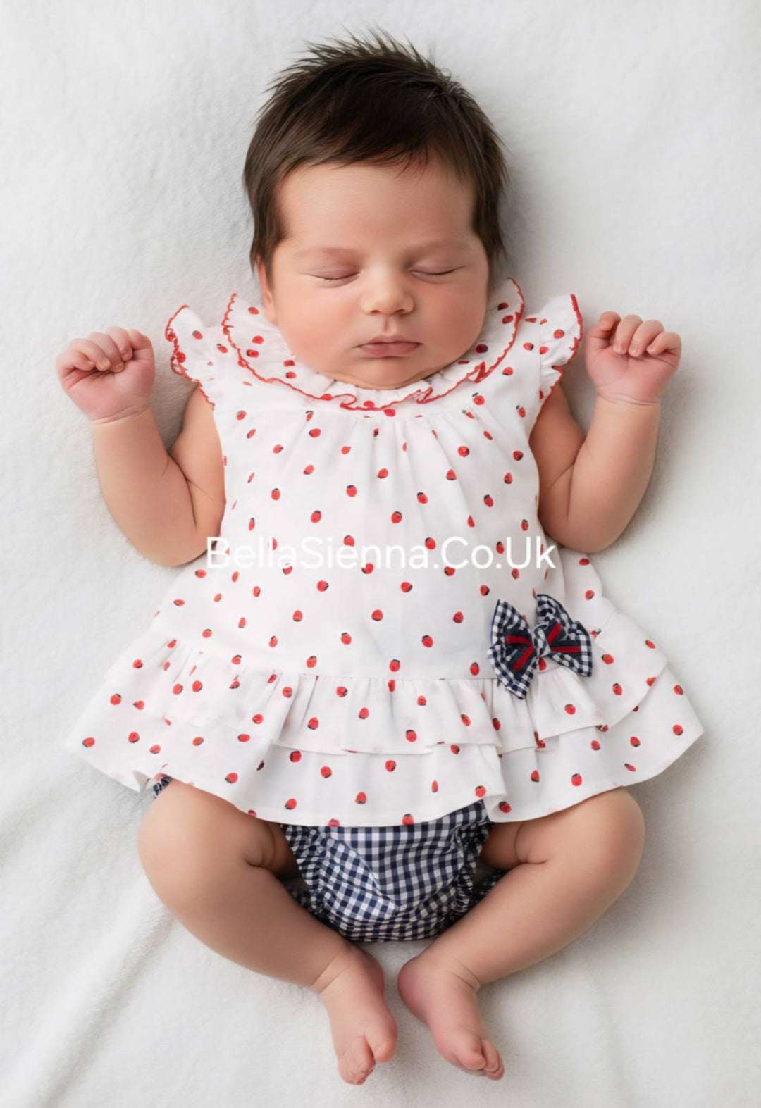 Tutto Piccolo Strawberry Print Dress & Pants Set - 5788