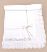 Bella Sienna Ivory With Beige Ribbon Knitted Luxury Shawl With Bow - 3752