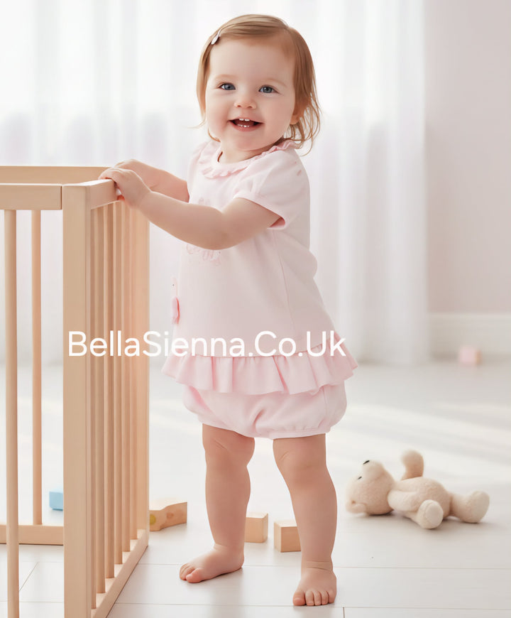Mintini Pink Ballerina Slippers Top & Bloomer Shorts - MB5727