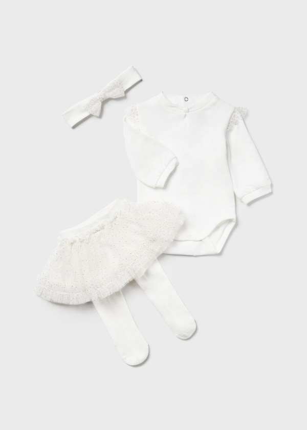 Mayoral Newborn Girl 3 Piece Tulle Set - 2814