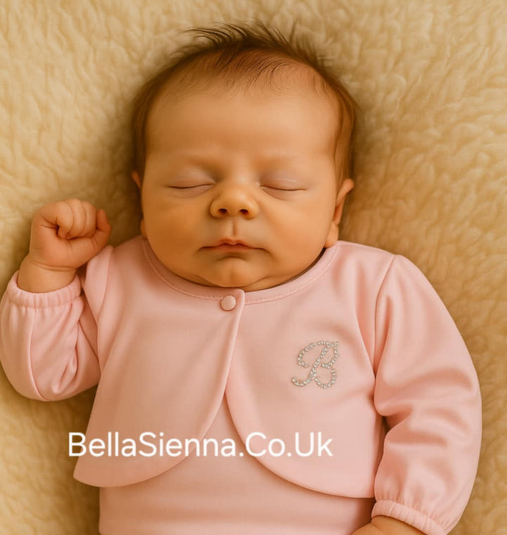 Beautiful Barcellino Pink Cardigan With Diamante Detail & Bow - 9629