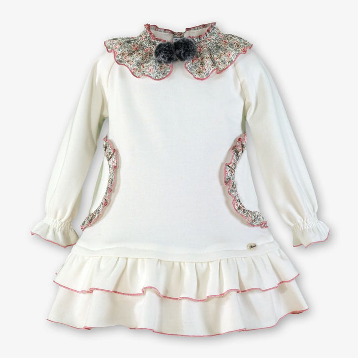 PRE-ORDER - Miranda Girls Ivory & Pink Dress - 0612-V