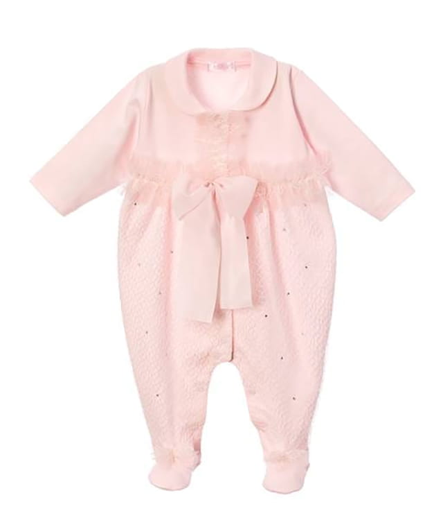 Sofija Pink Cotton Babygor & Matching Headband - Charlotte