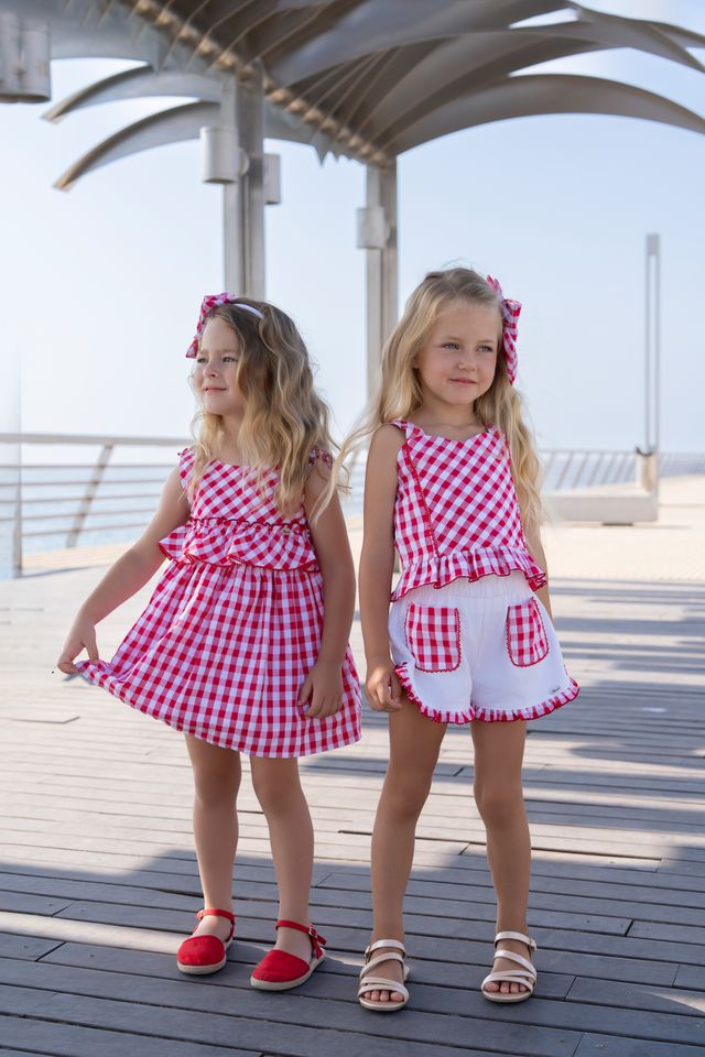 Miranda Girls Red & White Shorts Set- 0616